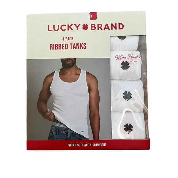 NWT Lucky Brand 4 Pack Ribbed Tanks - Picture 1 of 2